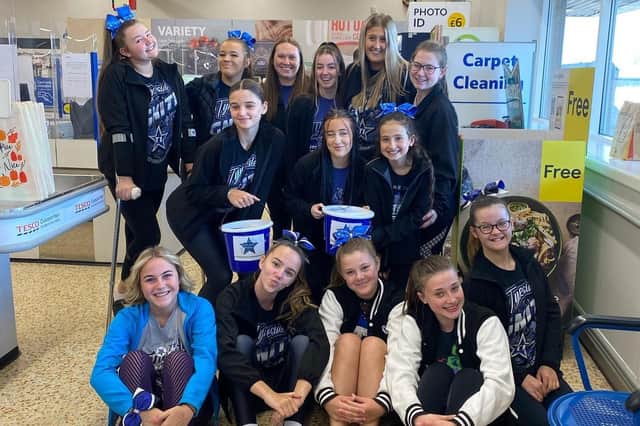 Jarrow's Tyneside Ignite Cheerleading squad headed to Tesco to pack shopping bags to raise money for a planned international trip.