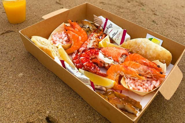 You can take lobster boxes onto the beach