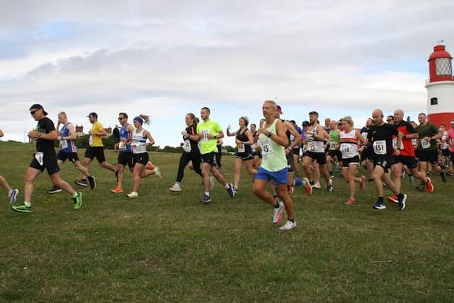 Runners taking part in the event at Souter Lighthouse