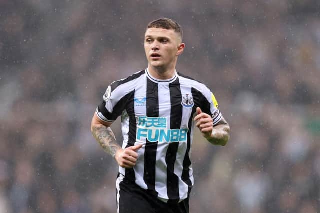 Kieran Trippier of Newcastle United looks on during the Premier League match between Newcastle United and Leeds United at St. James Park on December 31, 2022 in Newcastle upon Tyne, England. (Photo by George Wood/Getty Images)