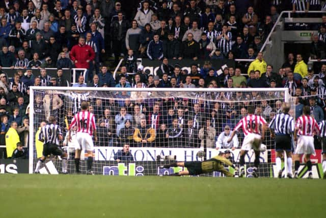 Newcastle 1, Sunderland 2. Thomas Sorensen's famous penalty save against Alan Shearer on November 18, 2000.