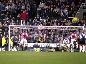 Newcastle 1, Sunderland 2. Thomas Sorensen's famous penalty save against Alan Shearer on November 18, 2000.