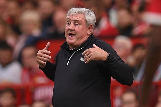 Newcastle United boss Steve Bruce is under pressure after another defeat on Saturday against Manchester United (Photo by OLI SCARFF/AFP via Getty Images)