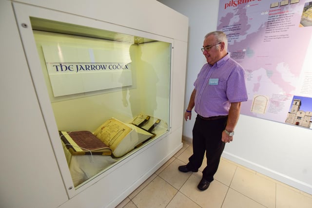 A copy of the Jarrow Codex at the museum in 2016.