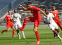 Switzerland and Newcastle United defender Fabian Schar (C) controls the ball during a friendly football match between Ghana and Switzerland in Abu Dhabi on November 17, 2022.(Photo by RYAN LIM/AFP via Getty Images)