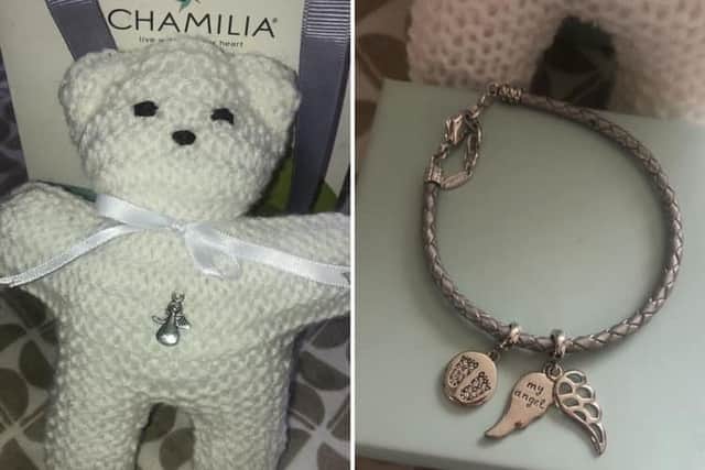 Memory bear and bracelet for our angel baby.