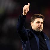 BELGRADE, SERBIA - NOVEMBER 06: Mauricio Pochettino, Manager of Tottenham Hotspur shows his appreciation to the fans after the UEFA Champions League group B match between Crvena Zvezda and Tottenham Hotspur at Rajko Mitic Stadium on November 06, 2019 in Belgrade, Serbia. (Photo by Justin Setterfield/Getty Images)