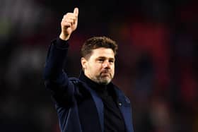 BELGRADE, SERBIA - NOVEMBER 06: Mauricio Pochettino, Manager of Tottenham Hotspur shows his appreciation to the fans after the UEFA Champions League group B match between Crvena Zvezda and Tottenham Hotspur at Rajko Mitic Stadium on November 06, 2019 in Belgrade, Serbia. (Photo by Justin Setterfield/Getty Images)