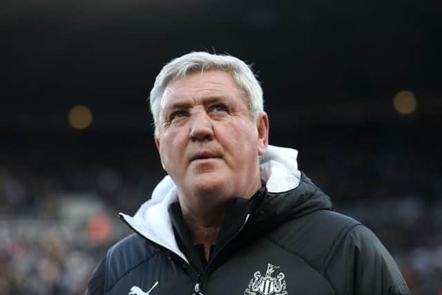 Steve Bruce looks up before the last game at St James's Park to host supporters.