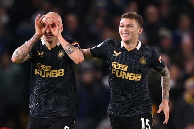 Jonjo Shelvey's free-kick against Leeds United was a turning point for Newcastle this season (Photo by Stu Forster/Getty Images)