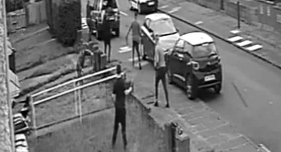 A still from security camera footage of the affray.