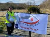Gemma Lowery at the site of the new holiday home - Super Brad's Pad - in Scarborough.