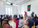 Preparations for the Bangladeshi independence event.