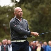 VIRGINIA WATER, ENGLAND - MAY 20:  Former Footballer Alan Shearer tees off during the Pro-Am ahead of the BMW PGA Championship at Wentworth on May 20, 2015 in Virginia Water, England.  (Photo by Ross Kinnaird/Getty Images)
