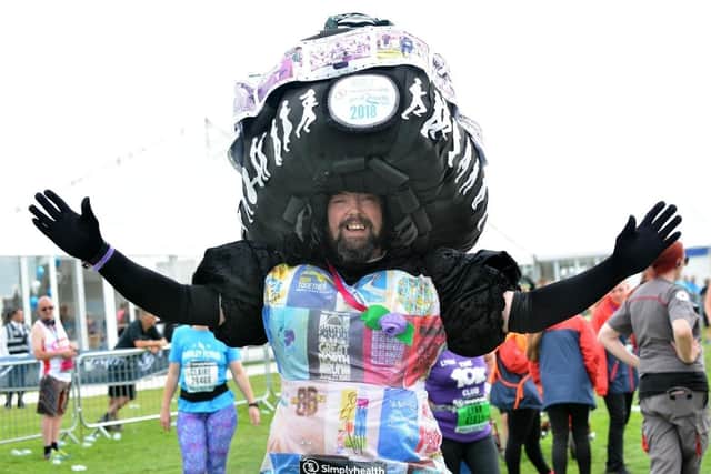Colin pictured in the dress he wore for the 2018 Great North Run.