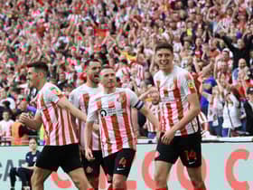 Ross Stewart celebrates scoring at Wembley
