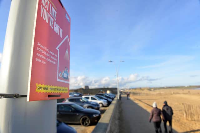 The new signs aim to remind the public to stay at home and keep their distance.