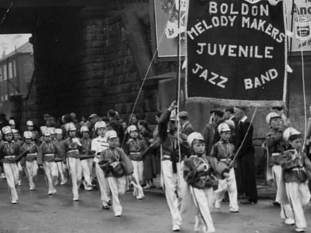 Boldon Melody Makers on the march in 1959.