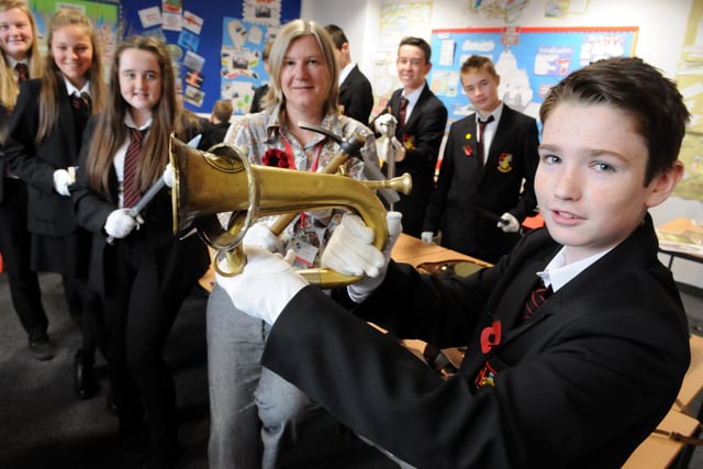 Year 9 pupils got their hands on First World War memorabilia thanks to Durham Light Infantry Museum's learning support officer Naomi Beeley. Remember this from 8 years ago?