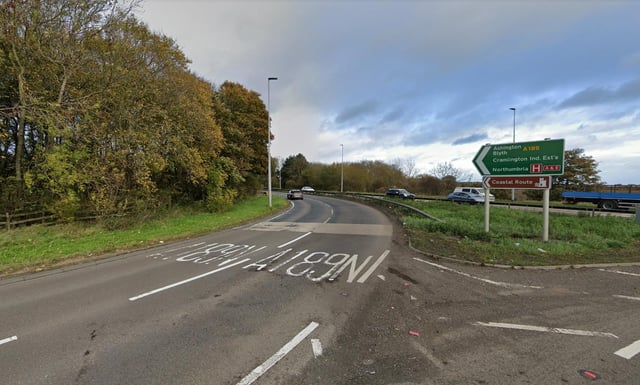 The incident happened on the A189 Spine Road in Northumberland