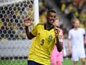 Sweden's forward Alexander Isak reacts during the FIFA World Cup Qualifier football match Sweden vs Czech Republic in Solna, on March 24, 2022. (Photo by JONATHAN NACKSTRAND/AFP via Getty Images)