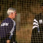 28 Jan 1997:  Shaka Hislop Newcastle's goalkeeper walks back to the nets. During Newcastle United training at their grounds in Newcastle. \ Mandatory Credit: Stu Forster /Allsport