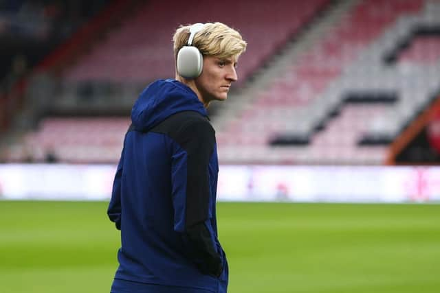 Newcastle United winger Anthony Gordon at the Vitality Stadium.