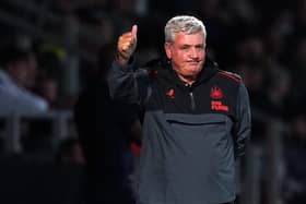 Steve Bruce gives fans the thumbs up at the Pirelli Stadium.