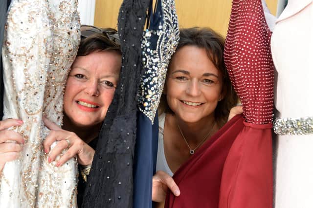 Paula Fowler, left and Melanie Munroe have launched their prom appeal to raise funds for Cancer Research UK. Image, Sunderland Echo.