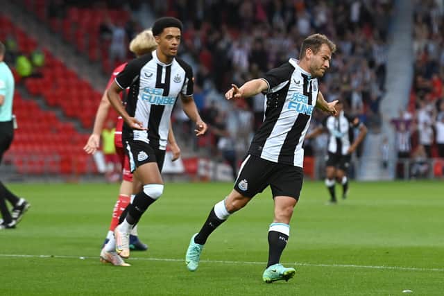 Ryan Fraser celebrates his goal.