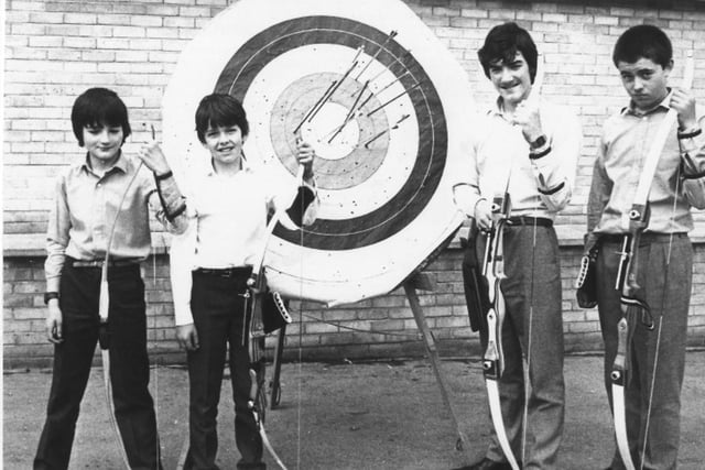 The 1985 archers at Rosebank are: Simon Wilkinson, Jonathan Dean, Andrew Wilkinson and Frank Akehurst. Photo: Hartlepool Museum Service