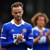James Maddison of Leicester City looks dejected after the 5-3 loss at Fulham (Picture: Clive Rose/Getty Images)