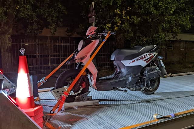 The stolen motorbike which was seized by Northumbria Police