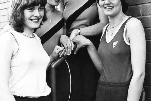 The Jarrow and Hebburn Athletics Club 4 x 100 metres Intermediate Relay team which won the Northumberland and Durham Athletic Championships in 1981.