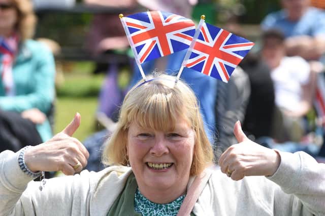 Former carer Dorethy Moule from Jarrow gets into the Jubilee spirit.