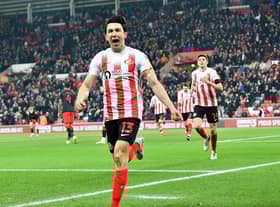 Luke O’Nien celebrates his goal against Fleetwood. Picture by FRANK REID