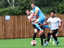 Darius Osei's late penalty secured a point for South Shields in a topsy-turvy encounter with Marine on Saturday. Picture Kev Wilson.