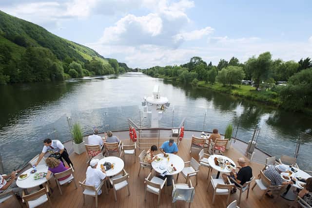 Dining on the Aquavit terrace provides a stunning setting. Image: Viking