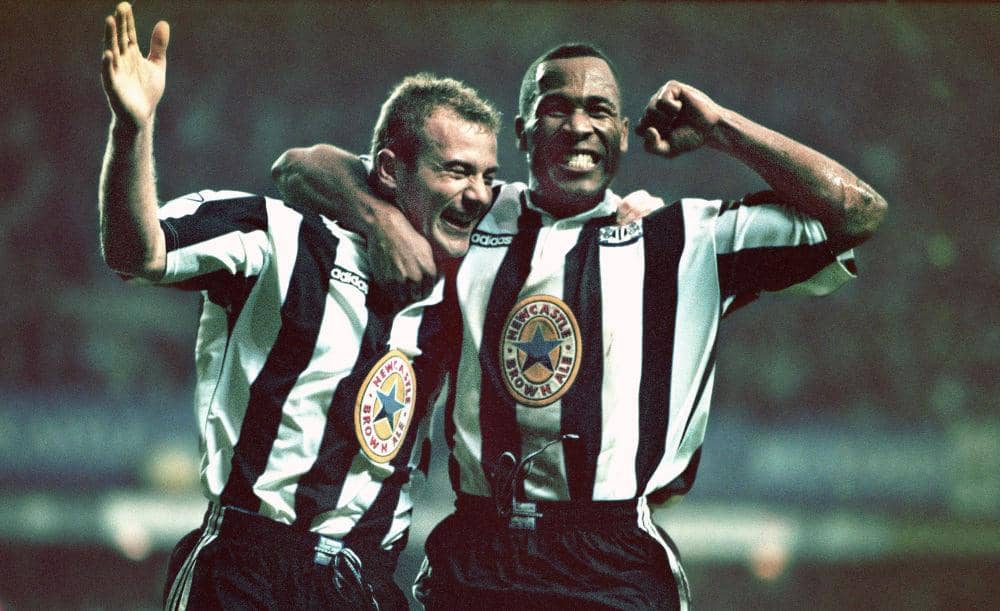 Alan Shearer joined Newcastle United from Blackburn Rovers for a then world-record fee of £15m in July 1996. (Photo by Ben Radford/Allsport/Getty Images/Hulton Archive)