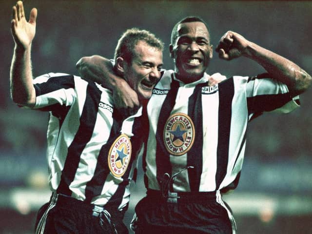 Alan Shearer joined Newcastle United from Blackburn Rovers for a then world-record fee of £15m in July 1996. (Photo by Ben Radford/Allsport/Getty Images/Hulton Archive)