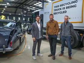 David Beckham with Lunaz founders David Lorenz and Jon Hilton