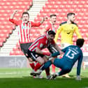 Lynden Gooch celebrates his goal