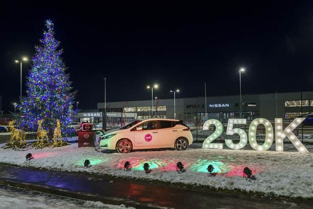 Nissan is celebrating building its 250,000th Leaf in Sunderland