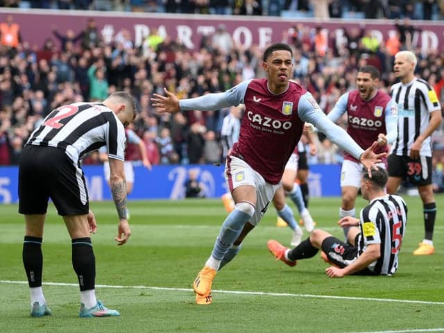 Jacob Ramsey celebrates Aston Villa's first goal.