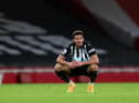 LONDON, ENGLAND - JANUARY 18: Joelinton of Newcastle United looks dejected following their side's defeat in the Premier League match between Arsenal and Newcastle United at Emirates Stadium on January 18, 2021 in London, England. Sporting stadiums around England remain under strict restrictions due to the Coronavirus Pandemic as Government social distancing laws prohibit fans inside venues resulting in games being played behind closed doors. (Photo by Catherine Ivill/Getty Images)