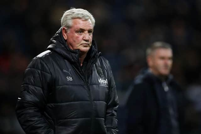 West Bromwich Albion head coach Steve Bruce at Deepdale last night.