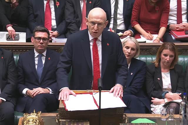 Chancellor John Healey delivering his Budget in the Commons yesterday. Photo by House of Commons/UK Parliament/PA Wire