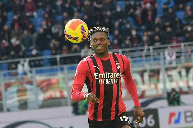 AC Milan's Portuguese forward Rafael Leao (Photo by Andreas SOLARO / AFP) (Photo by ANDREAS SOLARO/AFP via Getty Images)