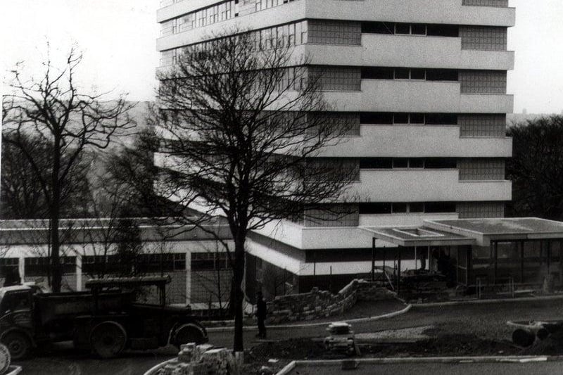 The almost completed Hallam Tower Hotel in January 1965