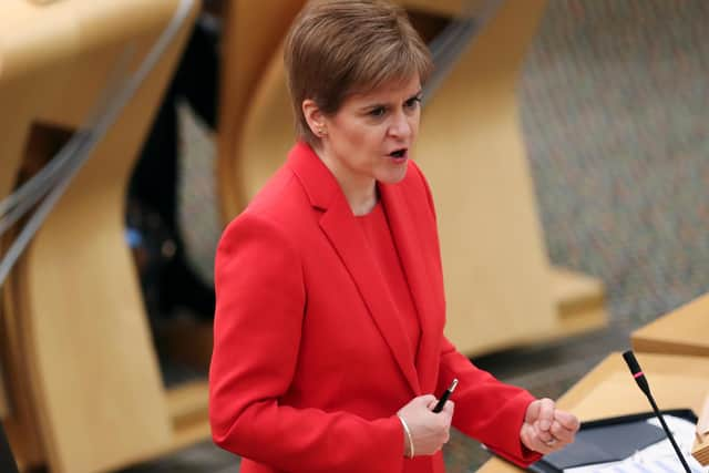 Nicola Sturgeon speaks at the Scottish parliament on Tuesday